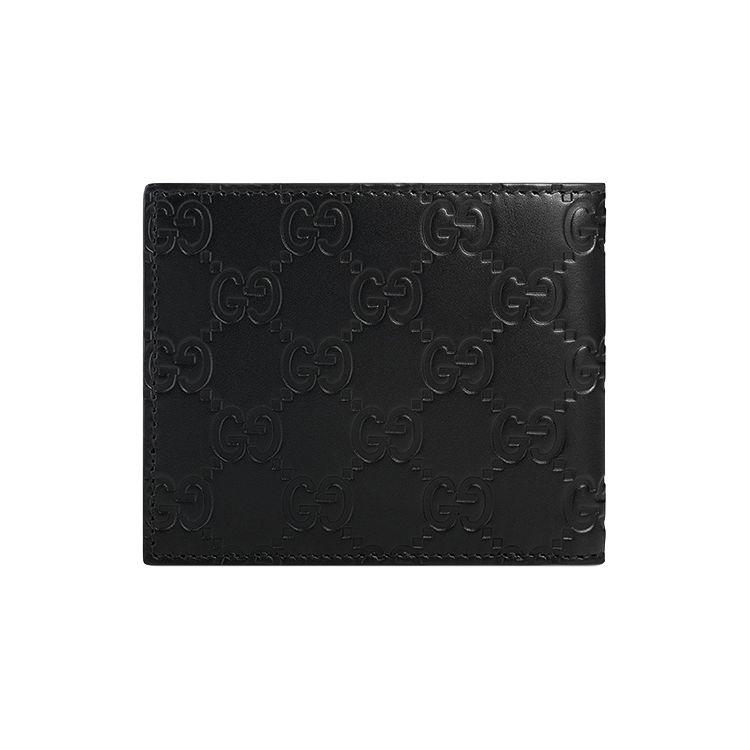 Gucci GG Embossed Leather Bifold Wallet With Metal Logo For Men Daily Use