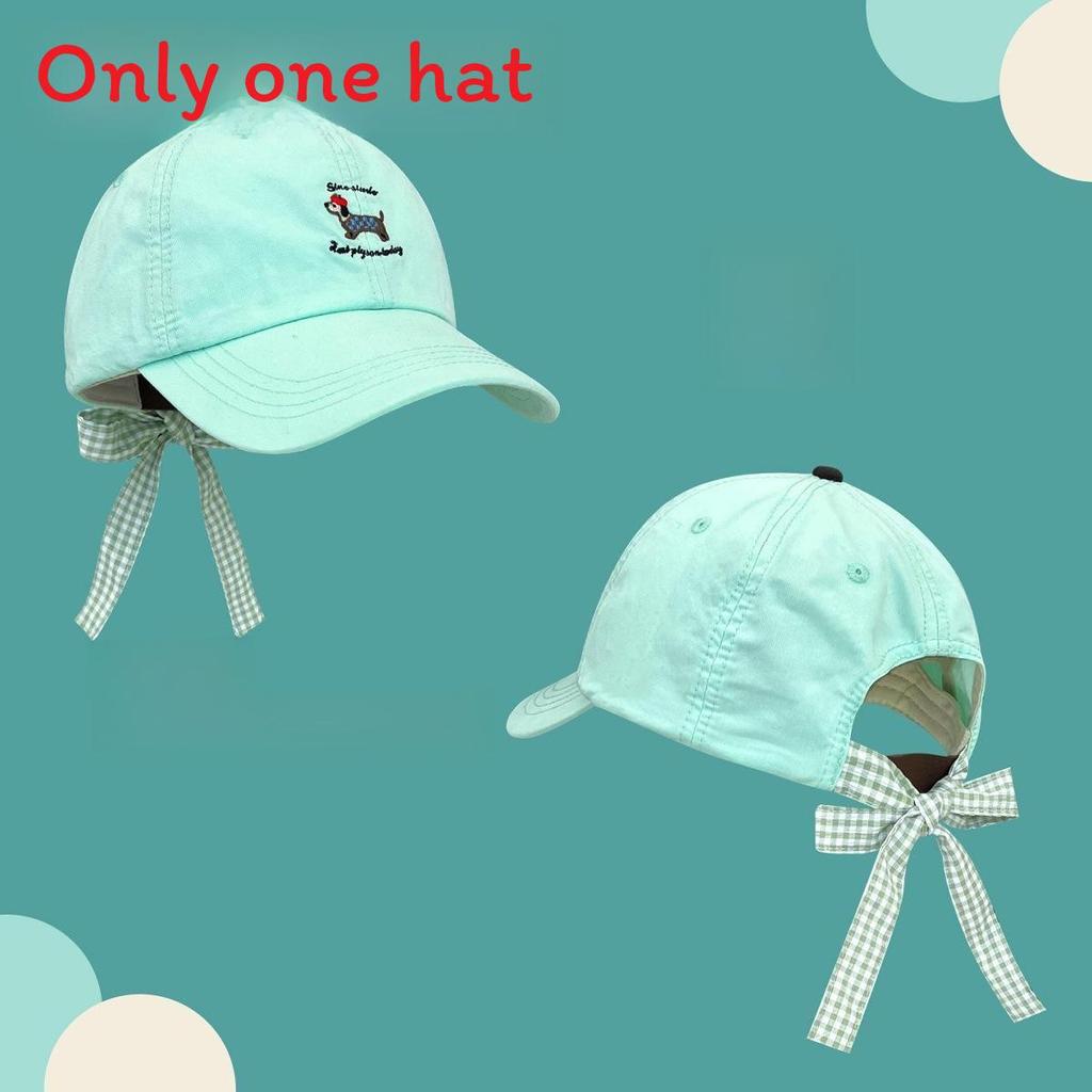 Korean Style Baseball Cap With Embroidered Dog Bowknot And Letter Design For Casual Women And Teens