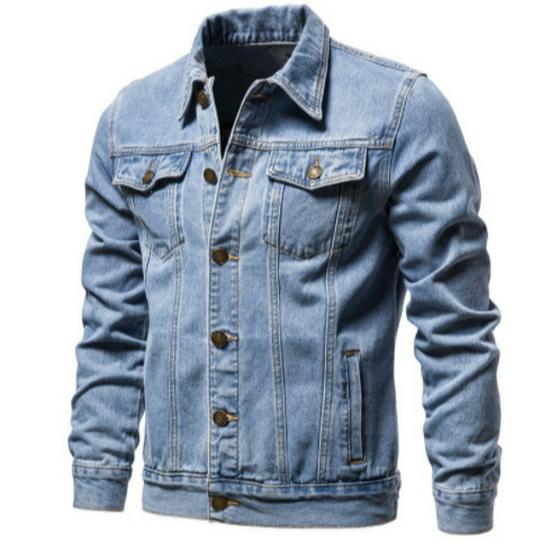 2023 Spring New Men's Slim Denim Jacket: Korean Style, Large Size Casual Coat