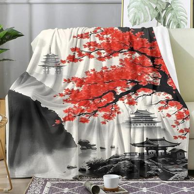 Japanische Bergdecke Weiche Flanell AC-Decke Leichte Sommer-Nickerchen-Decke Gemütliche Decke für Sofa Bett Reise Zuhause