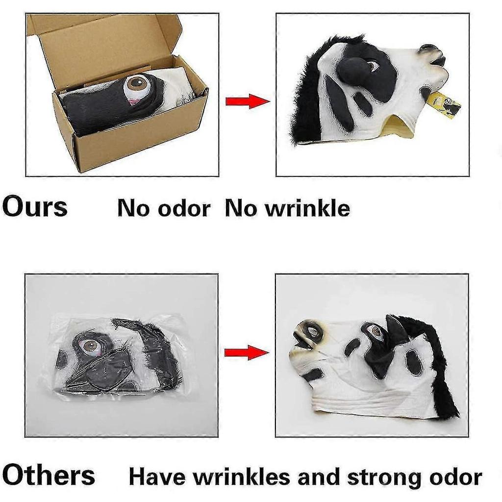 Deluxe Novelty Halloween Costume Party Latex Animal Head Mask Cow