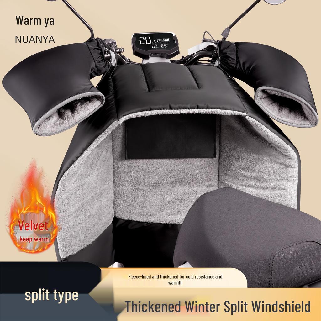 Fleece-Lined Waterproof Winter Motorcycle Windshield Cover