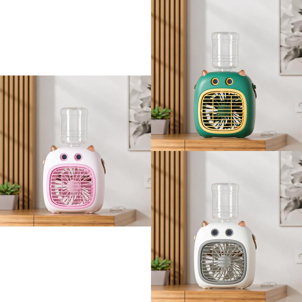 Tragbarer Mini Monster Dual-Sprüh-Befeuchtungsventilator Leiser wiederaufladbarer Schreibtischventilator