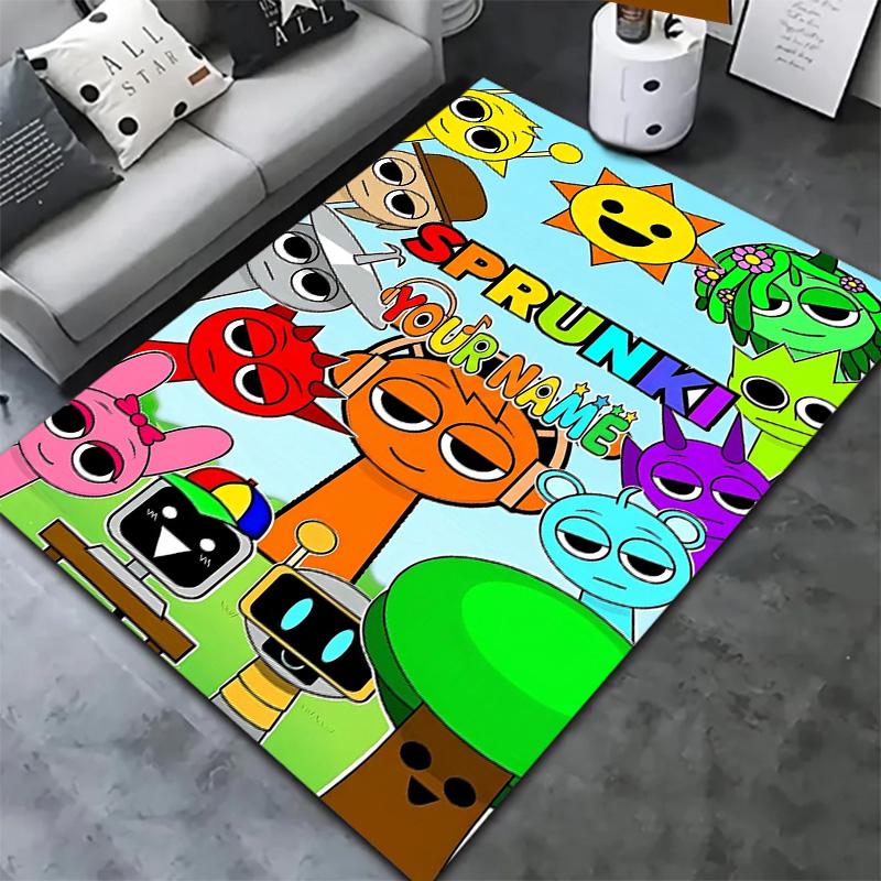 Colorful Creatures Custom Name Carpet Rug For Living Room Bedroom Home Sofa Decoration Kids Play Nonslip Floor Mat