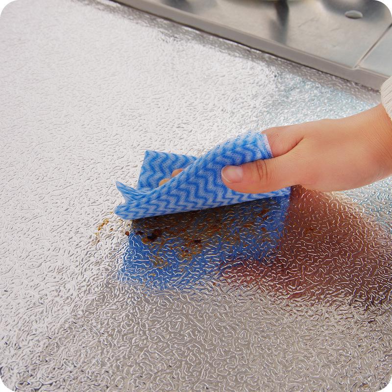 40X100CM Kitchen Oil-proof Aluminum Foil Sticker Wall Desk Floor Waterproof DIY Home Furniture Decorate Foil Style Wallpaper