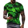 Lucky Grass Clovers 3D Graphic Tee Shirt Funny Pattern Designer  Tshirt Men Summer Fashion Casual Round Neck Short Sleeves Tee