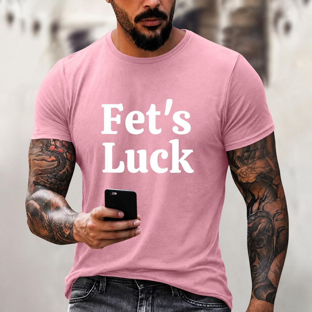 Men's Funny Letter Print Casual Loose Fit Top for Everyday Wear