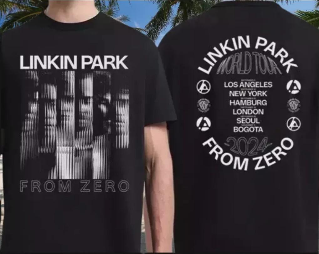 Li-nk Park From Zero World Tour Casual Retro Brand Retro T-Shirt Cotton T-Shirt Unisex Summer Short Sleeve Fashion Top