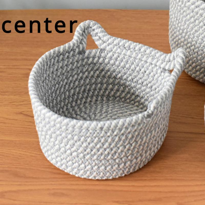Desktop Storage Sets Cat Ear Organizer Cosmetic Snacks Sundry Keys Woven Storage Basket