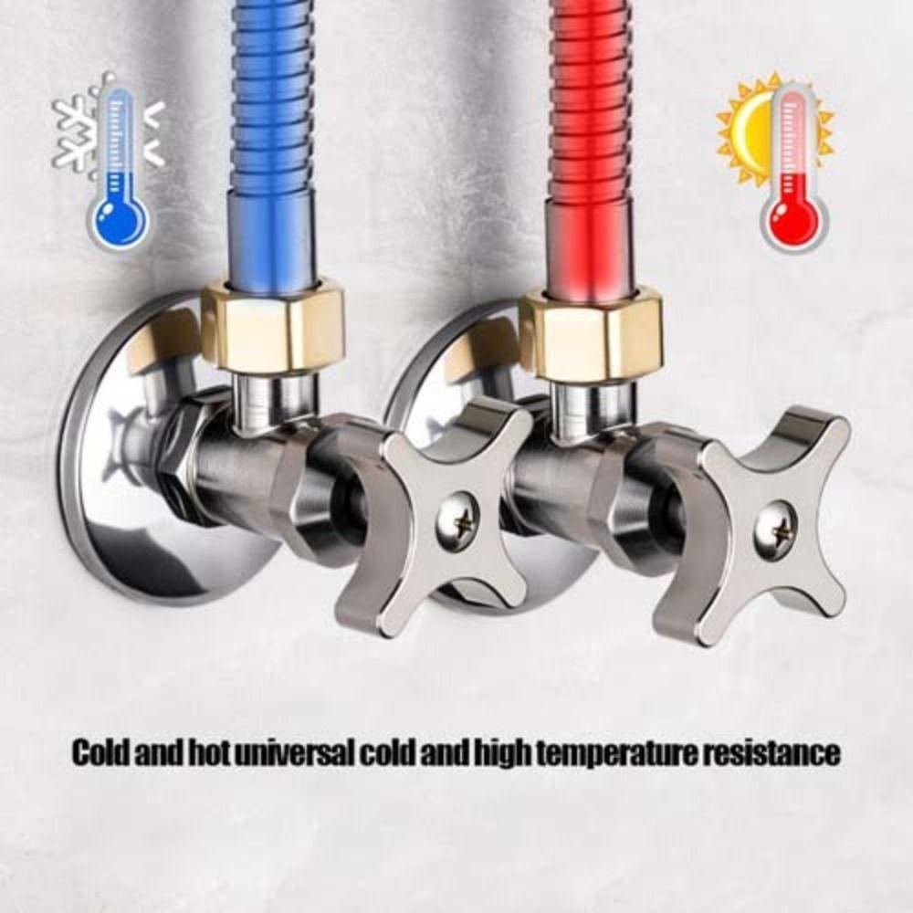 

Thickened Stainless Steel Triangle Valve Hot and Cold Water Seal Water Stop Valve Universal Durable Water Heater Valve Bathroom 240V