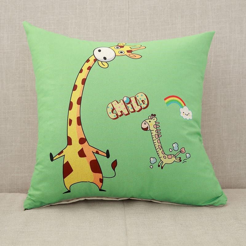 Cartoon Gift Pillow Sofa Bay Window Linen Cushion Cover