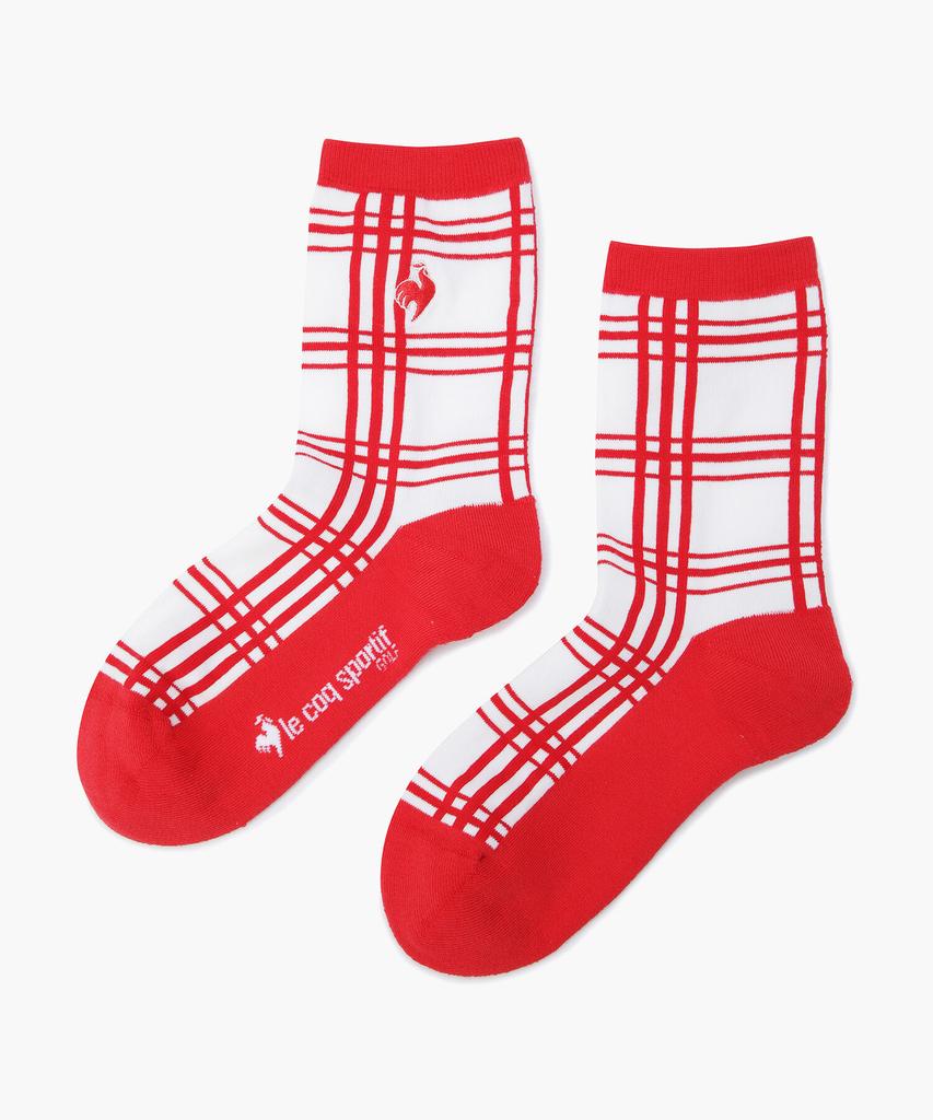 LECOQ GOLF Women'S Check Pattern Middle Socks (Gp322Lso82)