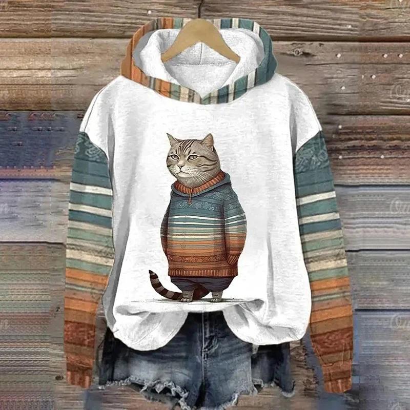 Dámske mikiny Funny Kawaii Cat Animals Mikina s potlačou Pre mužov Mikiny Dámske Oblečenie Neformálne Unisex pulóvre s dlhým rukávom