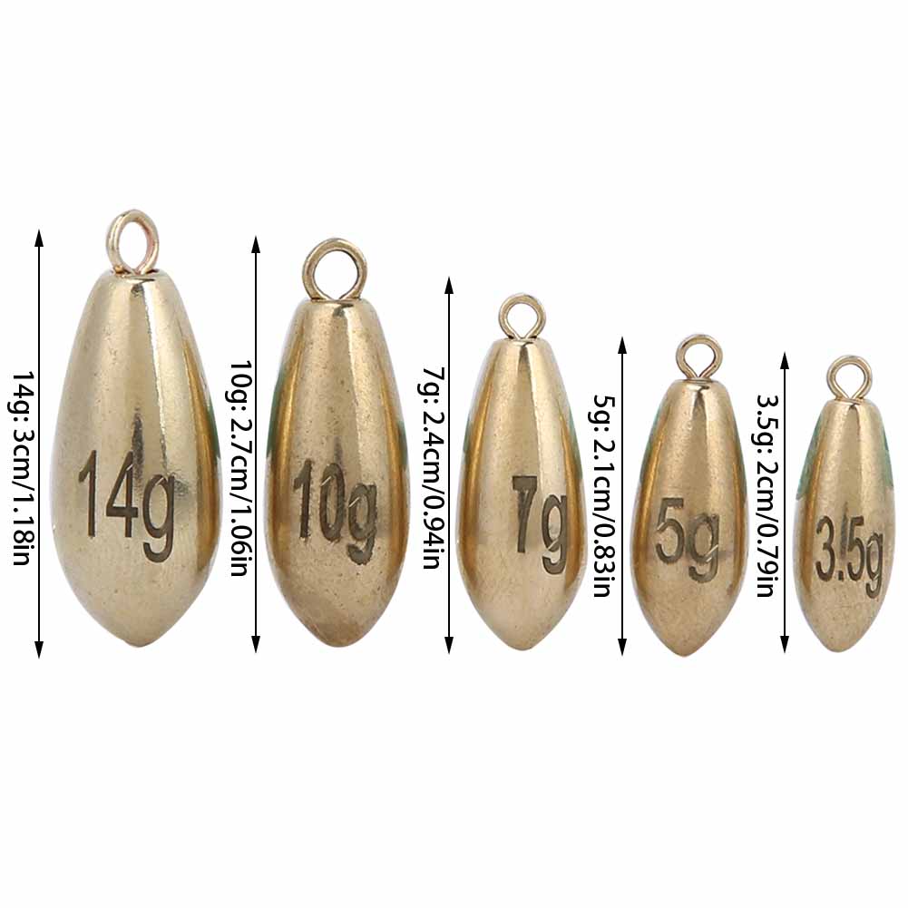 16 Stück Box Outdoor Angeln Kupferbleie Gewichte Angler Tackle Zubehör