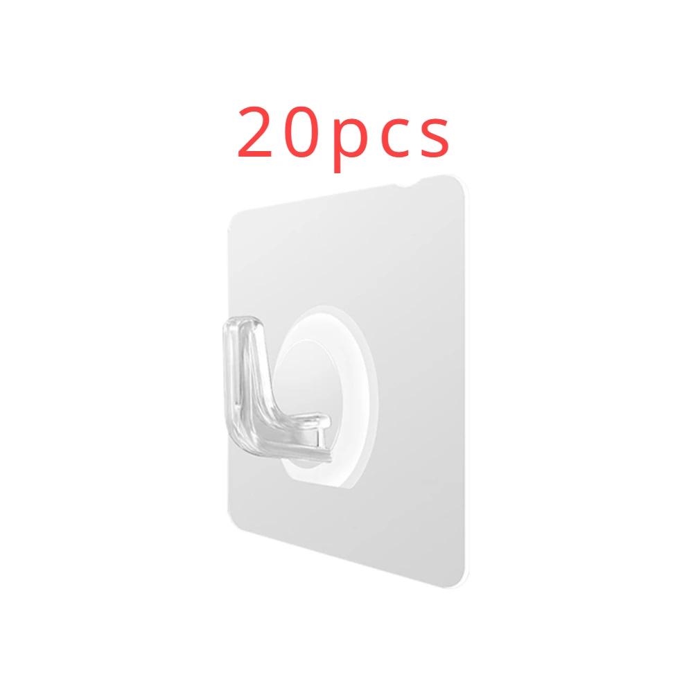 Bathroom Organizer Rack Hook 80PCS Home and Decoration Door Hooks For Kitchen Gadgets Hanging Organizers Transparent Heavy Duty