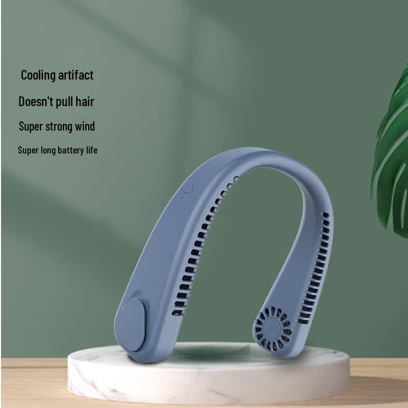 Portable USB Bladeless Neck Fan синий