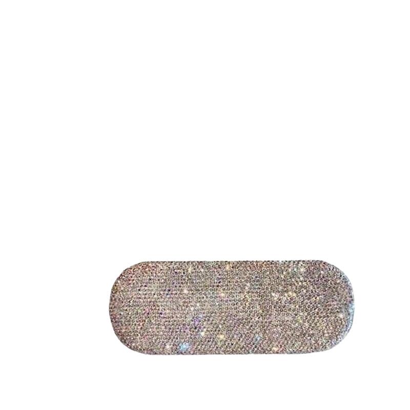 Men's Fashion Rhinestone-Embellished Glasses Case - Simple, Stylish Korean Design for Myopia Glasses.