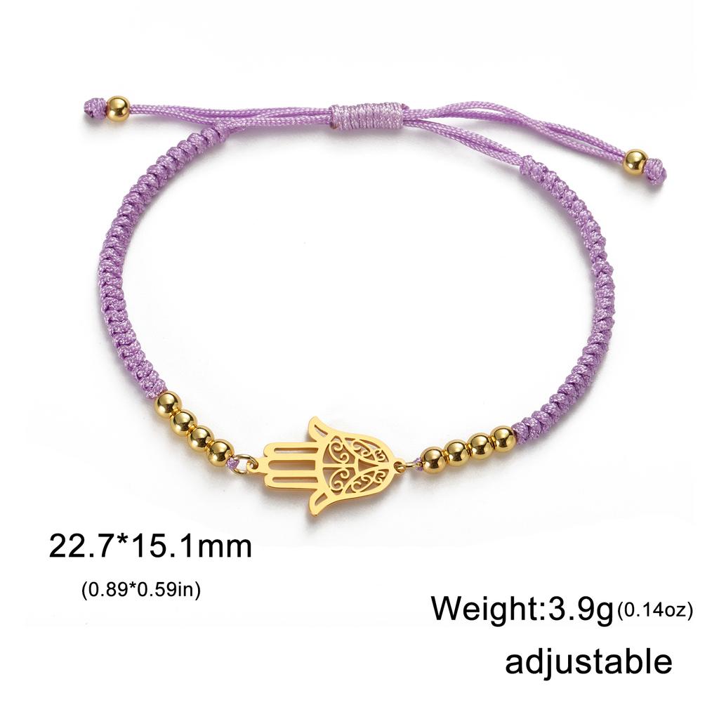 LIKGREAT Klassisches Fatima-Hand Armbänder Verstellbar Glücksbringer Hamsa Spiritueller Schmuck Edelstahl Herren Damen Wicca Geschenk