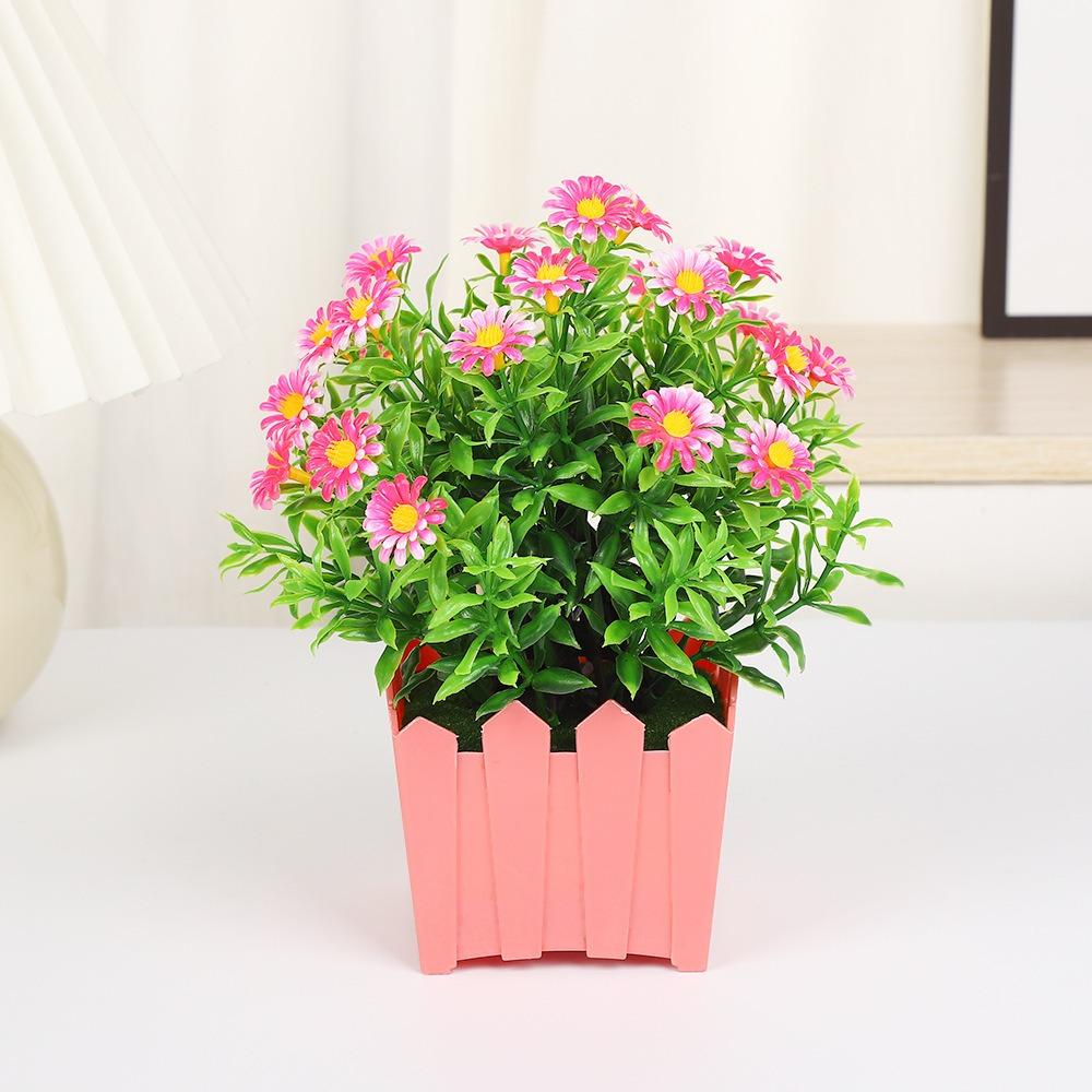 

Plastic Artificial Daisy Fence Small Sunflower 18*21cm 5 Colors Simulation Plant Flowers Home Living Room Ornaments Home Decor розовый