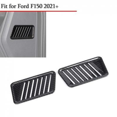 2X Carbon Fiber Console Air Vent Outlet Dash Side COVER Trim For Ford F150 +