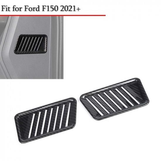 

2X Carbon Fiber Console Air Vent Outlet Dash Side COVER Trim For Ford F150 +