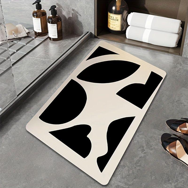 Nordic Abstract Style Bath Mat Diatom Mud Bathroom Non-slip Floor Mats Super Absorbent Entrance Carpet Toilet Rug for Home Decor