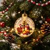 Unique Xmas Party Souvenirs Glowing Christmas Story Ornament, Light-Up Ball with Warm LED Light, Mini Holiday Acrylic Festive Tree Baubles Scene