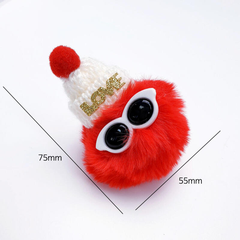 Fabric Christmas Love Fur Hat Sunglasses Fur Doll