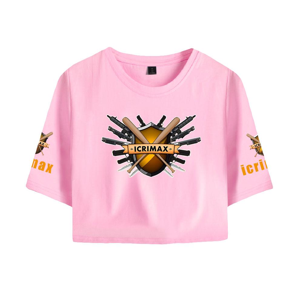 Icrimax Letter Printed Girl Tee Shirt Summer Crop Tops Soft Tshirt Popular Slim Lovely Tees Slim Fitness Short Sleeved
