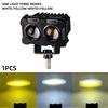 1/2PCS Motorcycle Headlights Dual Color 2 Lens Spotlight Super Bright High Low Beam Scooter Motorbike Driving Light Fog Lamp