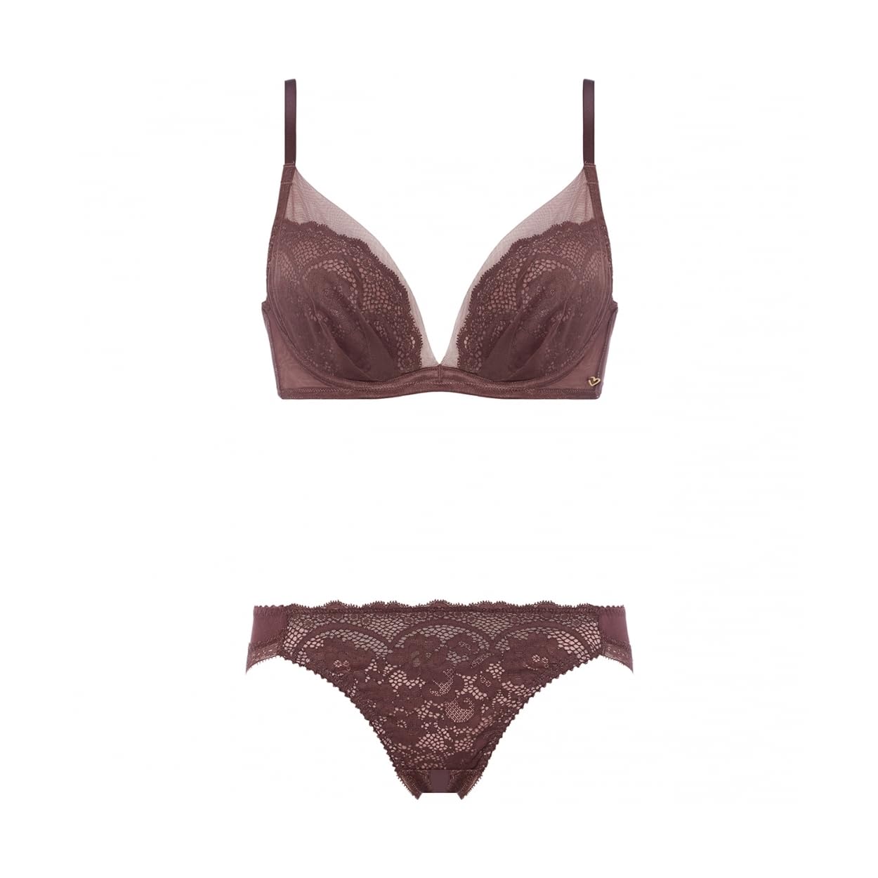 

AMOSTYLE DeepV Bra Shorts Set 2 Classic Lace M003 B70M Size [AMOSTYLE] & (коричневый)