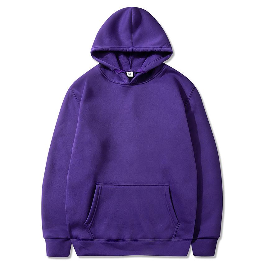 Unisex Fleece-Lined Thick Hooded Jacket - Solid Color, Trendy Autumn/Winter Style, Custom Logo Printing