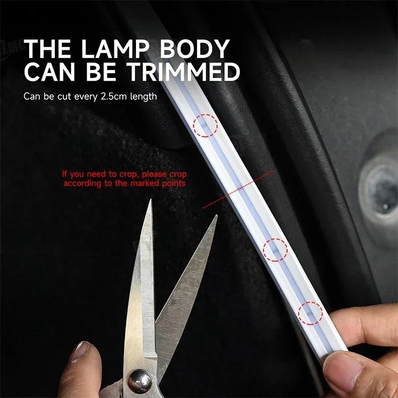 Car 5M Trunk Light Strip LED Atmosphere Lamps with Cigarette Lighter Decorative Lighting Scalable Universal SUV Suit For Model Y
