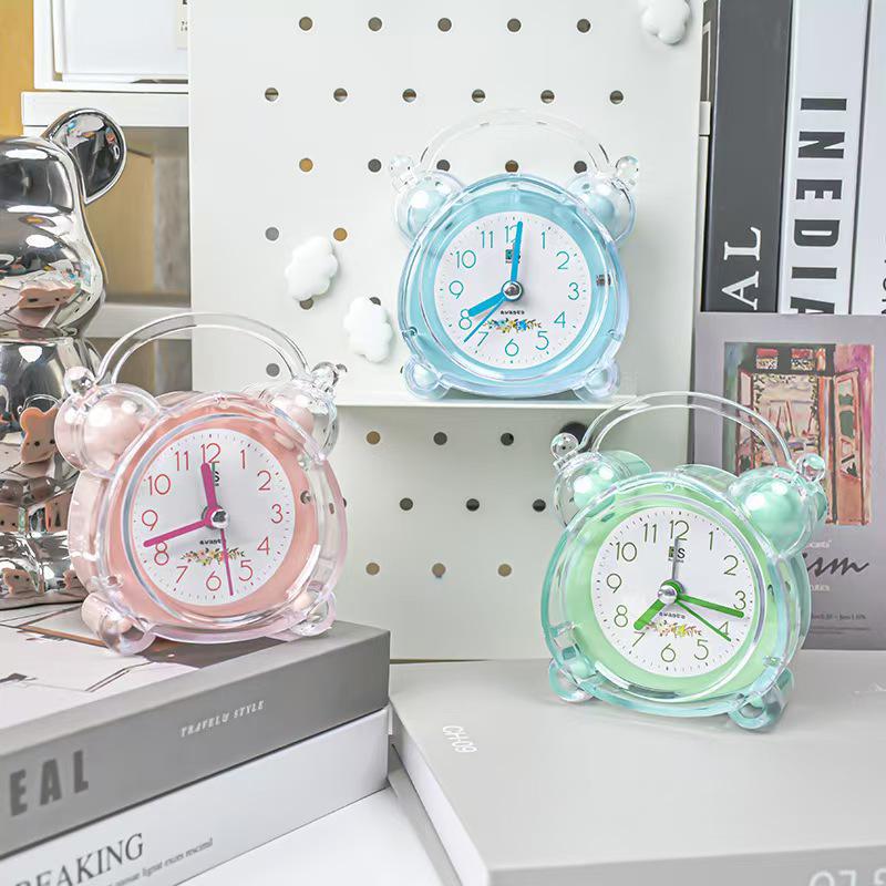 

Silent Cartoon Alarm Clock for Students: Bedside Night Light & Wake-Up Feature