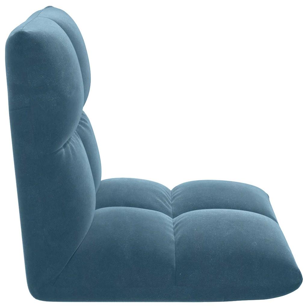 Adjustable Floor Chair Blue Velvet