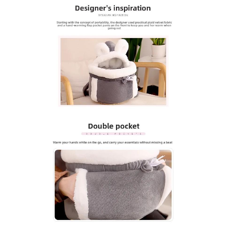 Cat Bag Winter Warm Cat Outing Bag Carrying Bag Large Capacity Crossbody Pet Bag Princess Style