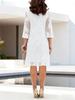 Elegant Seven-Sleeve Round Neck Lace Pleated Dress with Double-Layer Lining