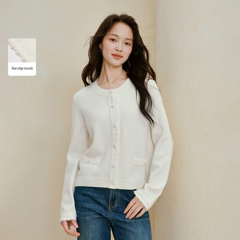 INMAN Women s Lace-Trim Cardigan Sweater XL