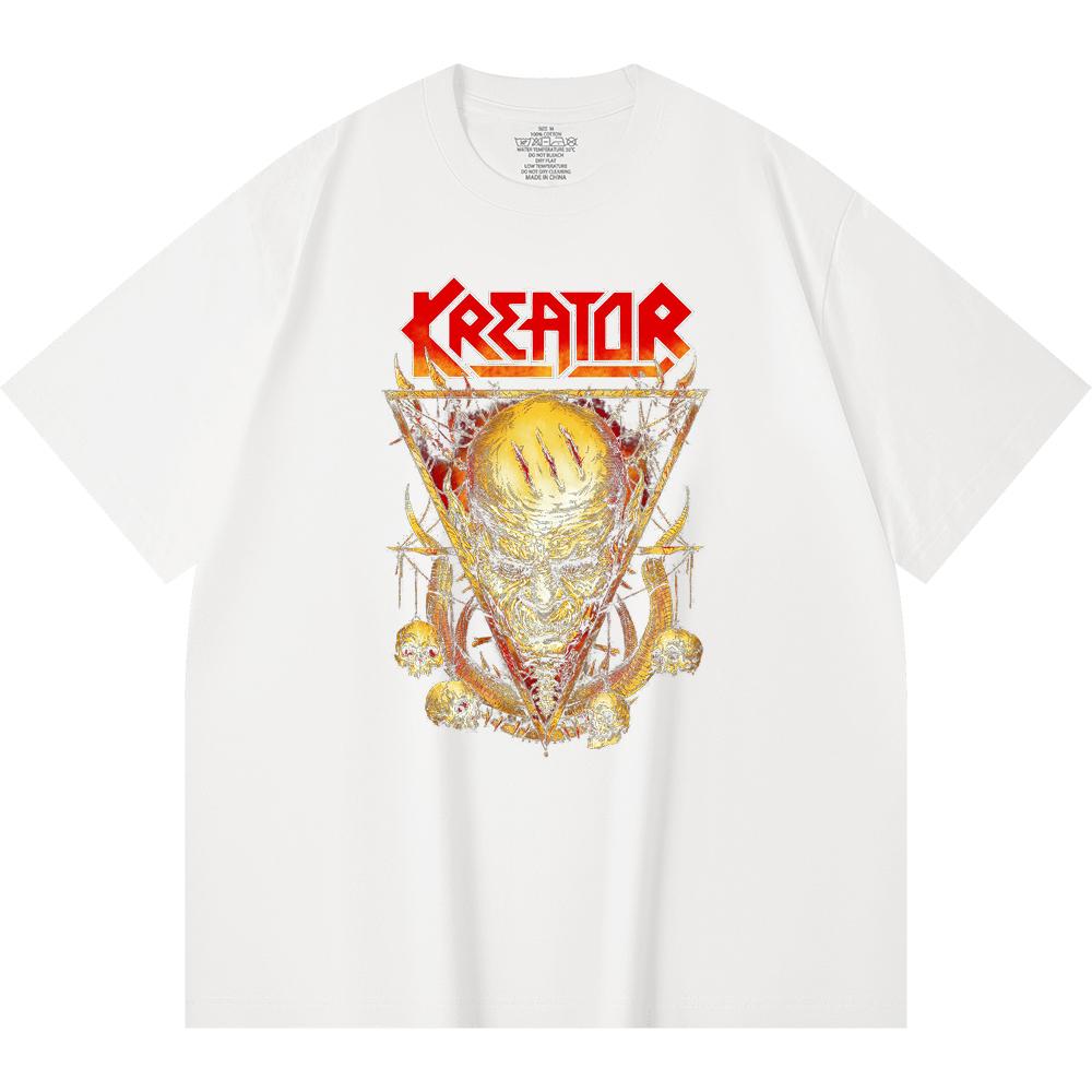 230 g/m² 100% Bavlna T-shirt Heavy Metal Rocková Kapela Tisk Populární Hudby Unisex Těžký Bavlněný T-shirt