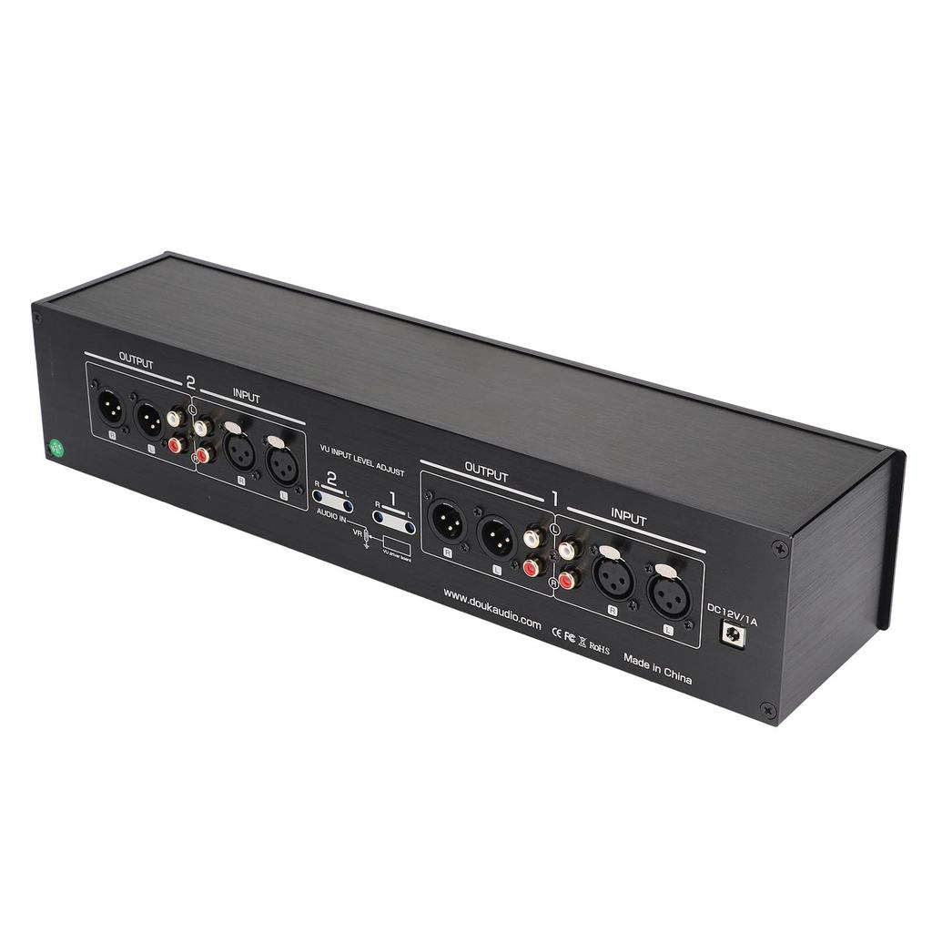4 Way VU Meter 3 Level Adjustable Gain XLR Switcher Adapter Sound Level Indicator Prise UE