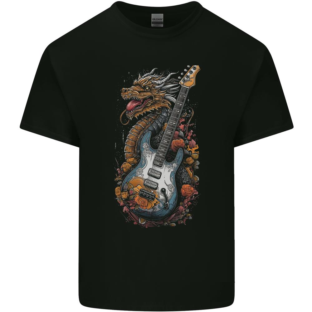 A Dragon and Guitar Rock Music Fantasy Kids T-shirt Childrens M