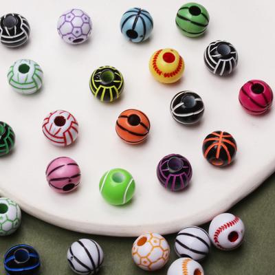 10Pcs Sports Ball Beads For Jewelry Making 11mm Baseball Volleyball Basketball Football Softball Beaded Jewelry DIY Crafts Bracelet