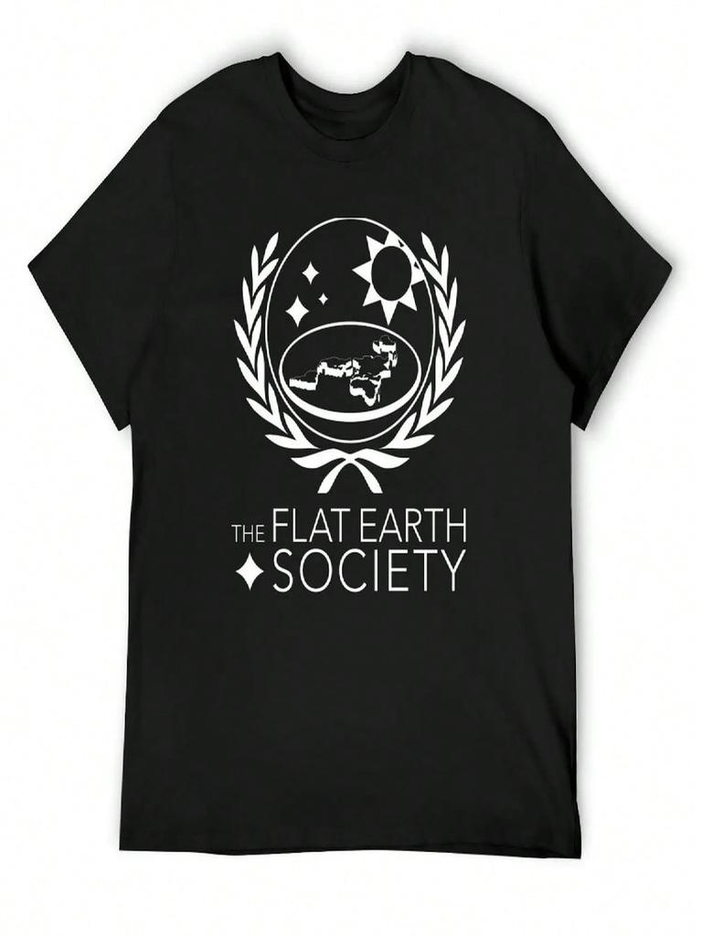 Flat Earth Society T-Shirt Graphic Shirts Oversize T-Shirts Man Tees Cotton Man T-Shirts unisexs T Shirt