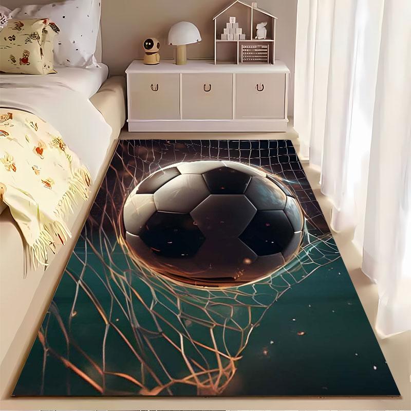 Soccer Ball in Net Design suitable as a non-slip mat for the living room or bedroom sofa