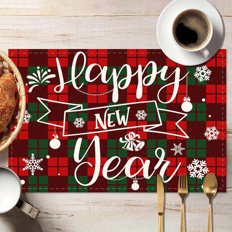 

Водонепроницаемые рождественские настольные коврики Коврики для журнального столика с рисунком елки для дома и отеля Обеденные праздничные настольные салфетки 30 * 45cm waterproof linen