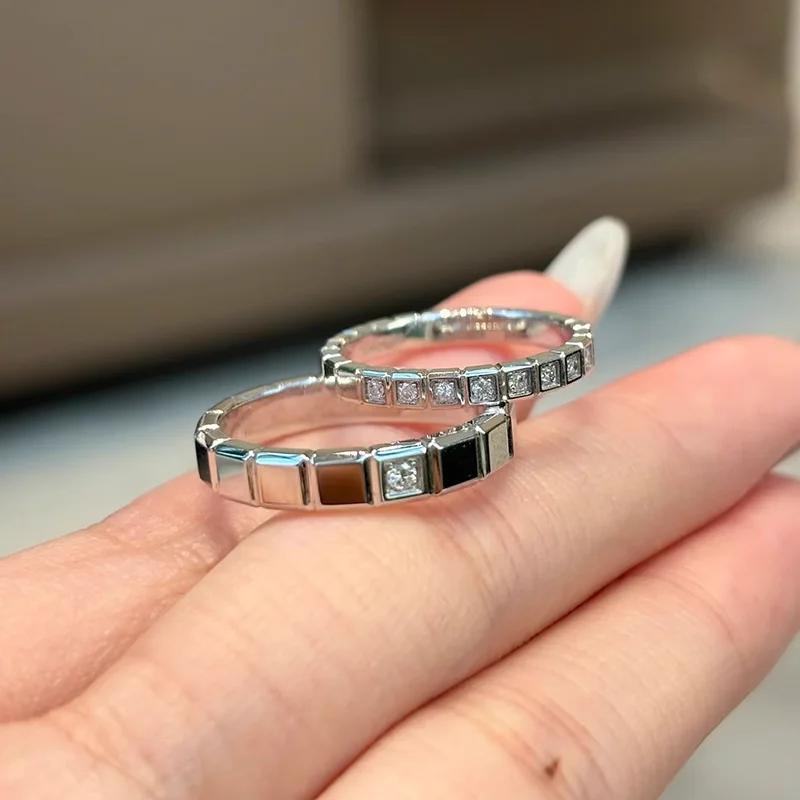 Neuer Vintage 925er Sterlingsilber Eiswürfel Stil Pave AAA Zirkonia Liebesschmuck Ring für Damen und Herren Feiner Schmuck Sondergröße