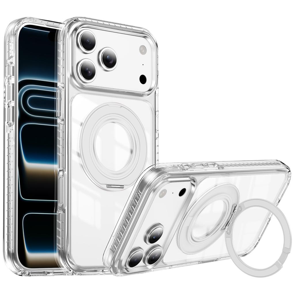 Magnetic 360° Stand for iPhone 12-17 Pro Max Case  Magnet Wireless Charging Kickstand Cover for iPhone 15 16 17 Pro Max