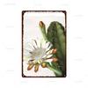 Vintage Floral Metal Plaque  Green Plants  Cactus Tin Sign  Wall Decoration for Garden Kitchen Living Room  Iron Painting Home D