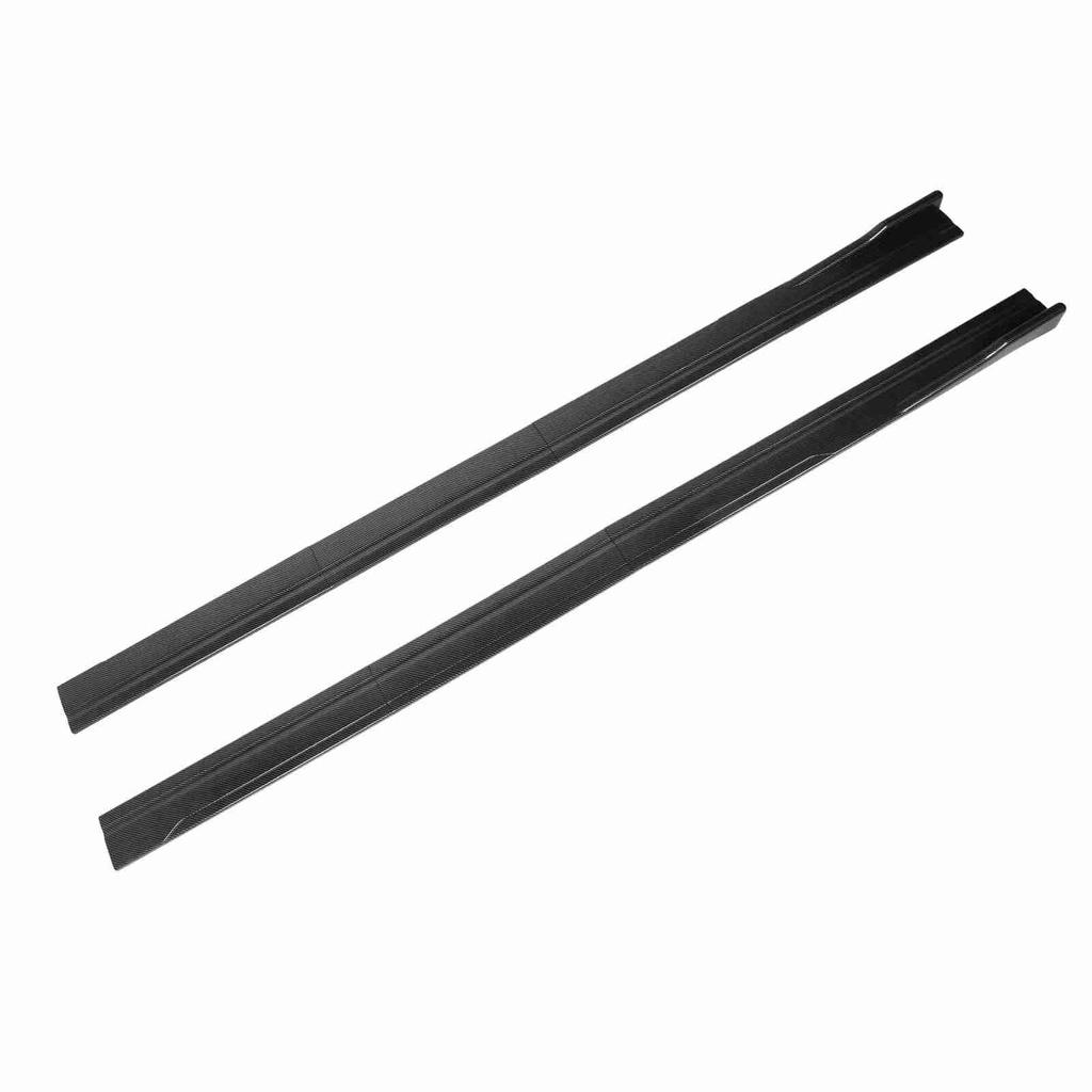 8PCS 218cm Car Side Skirt Carbon Fiber Pattern 4 Section Type Gloss Black Universal Replacement For Accord