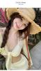 Solid Color Slimming Long-Sleeve Sun Protection 4-Piece Backless Swimwear Set for Hot Springs & Beaches